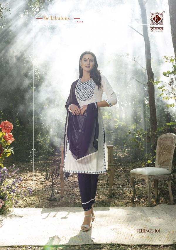 Kiana Feelings Fancy Kurti With Bottom Dupatta Collection